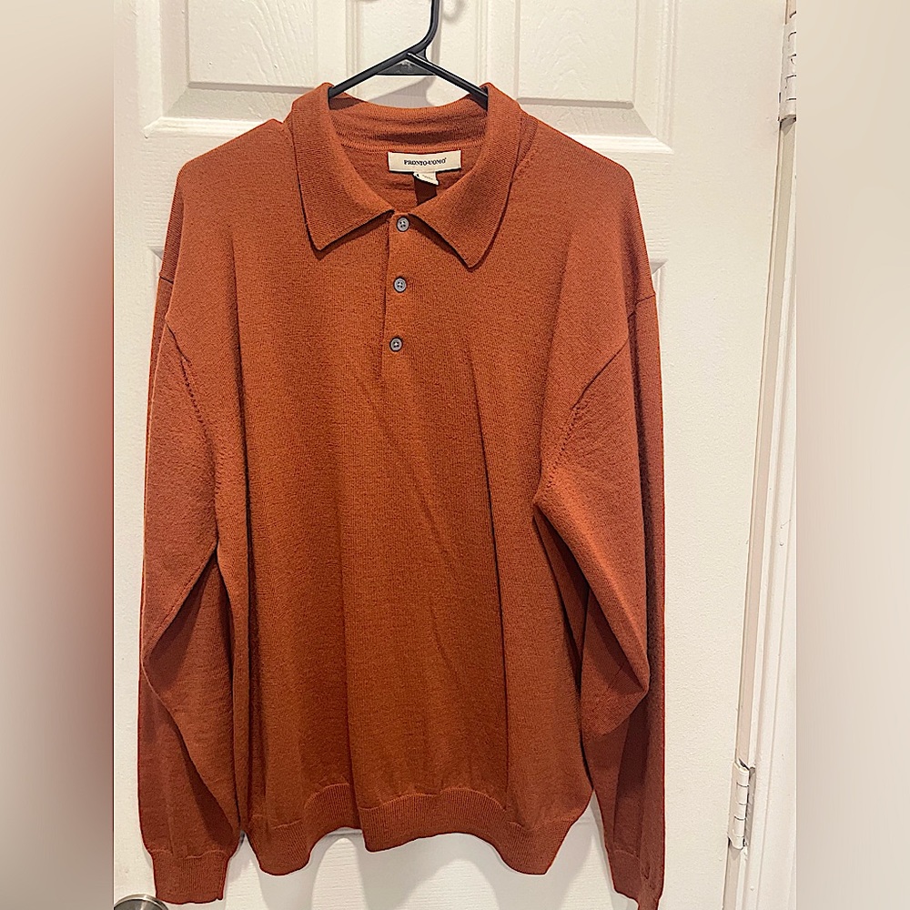 XL Brownish-Orange Pronto Uomo long sleeve shirt. Great condition no tears